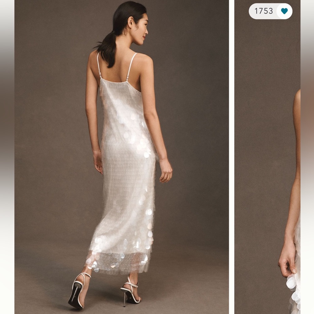 CUSTOM BHLDN Amour Sequin Midi Dress - Picture 3 of 6